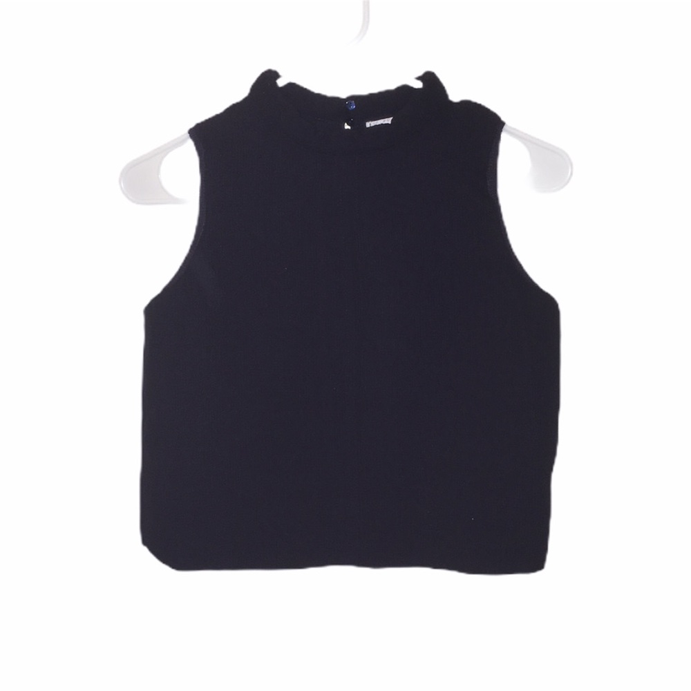 Zara B/W Collection Mock Neck Crop Top Medium